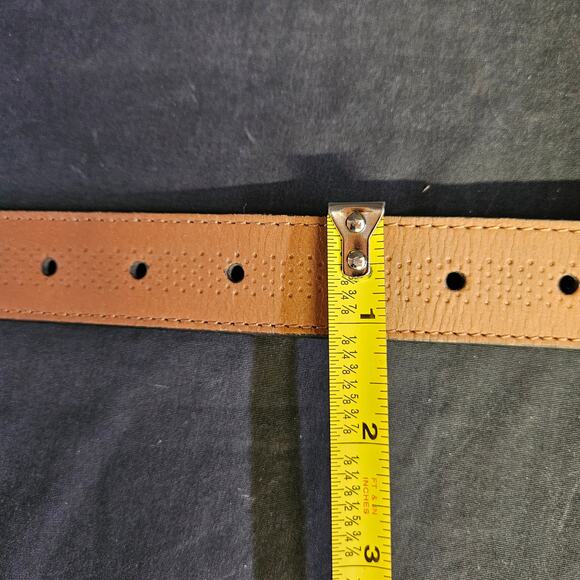 Light Brown Leather Belt Men's Size XL/XXL Silver Buckle Casual Everyday - Picture 6 of 6